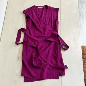 Everlane magenta wrap dress size 0